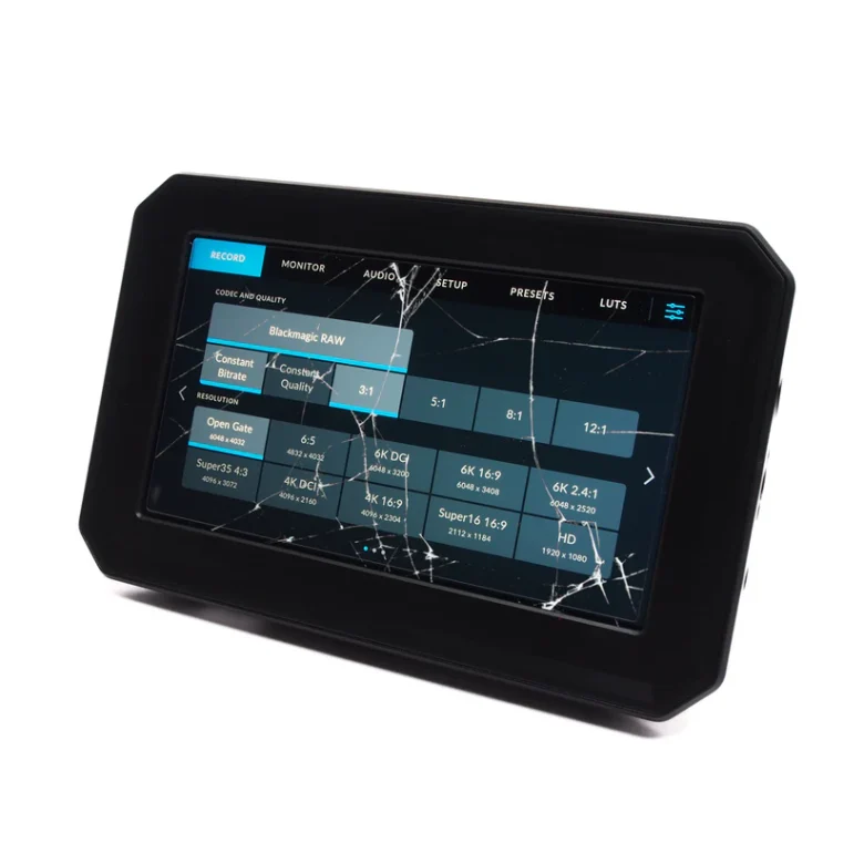 xlcs designs tempered glass screen protector for blackmagic pyxis monitor