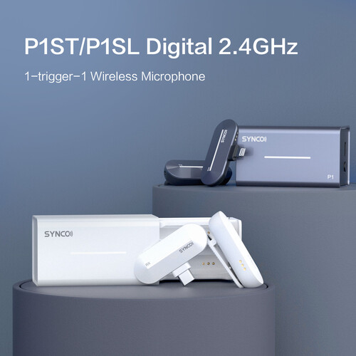 synco p1s 2.4g wireless microphones (type c/lightning)