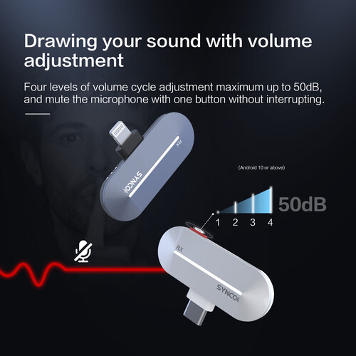 synco p1s 2.4g wireless microphones (type c/lightning)